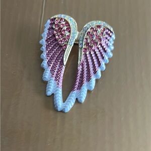 Purple and White Angel Wing Brooch